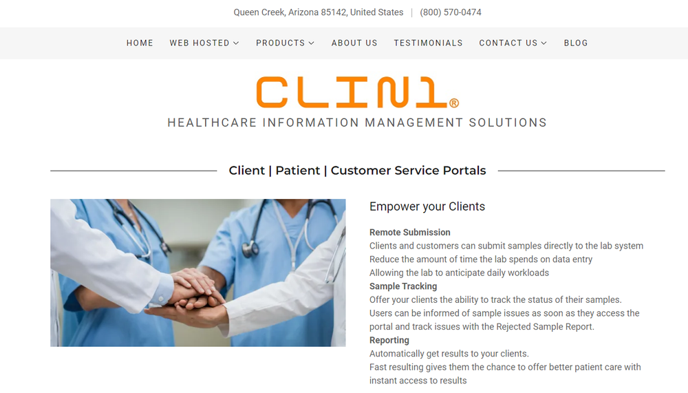 CLIN1 Web Portal Screenshot 1