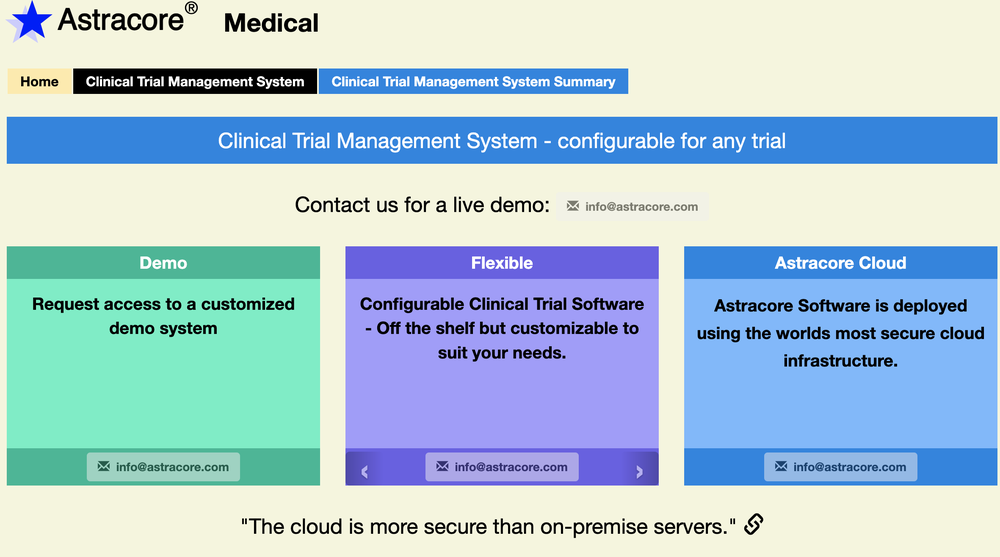 Astracore Clinical Trials Screenshot 1