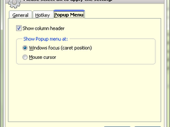Clipboard Shooter - Setting Interface (Popup settings)
