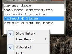 right-click menu and history