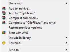 Screen shot of the "Copy URL To Clipboard" item on the Windows context menu.