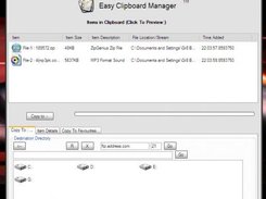 The main screen of Easy Clipboard Manager