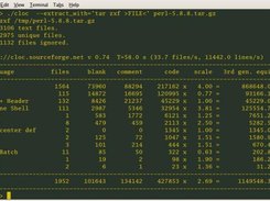 Counting lines of code in the Perl v5.8.8 tarball.