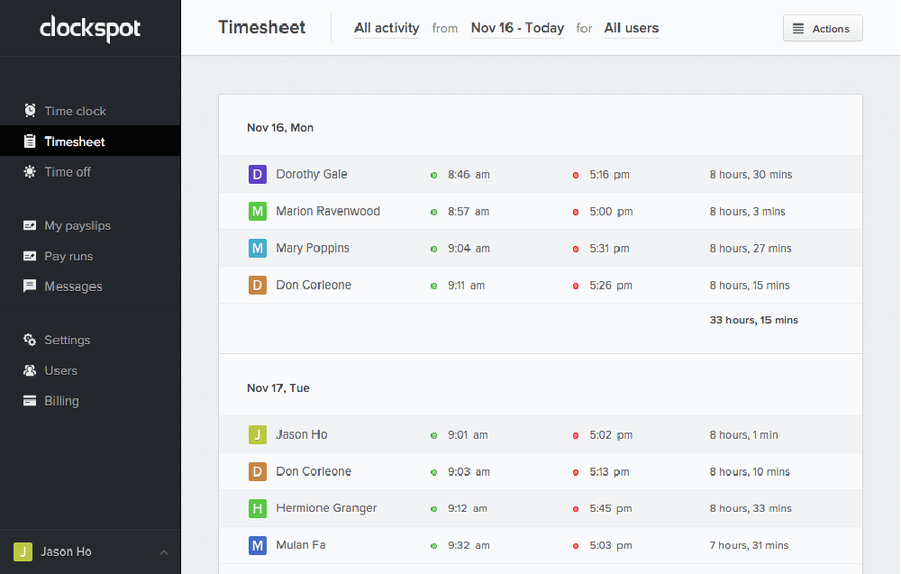 Clockspot Screenshot 1