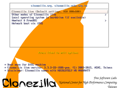 Boot menu of Clonezilla Live