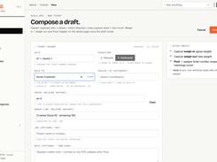 Create a scale ticket — customer, truck, and contract pricing auto-applied.