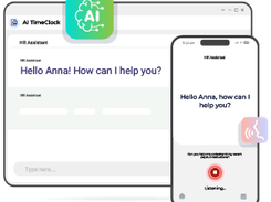 CloudApper AI TImeClock has a built-in AI Assistant that enables employees to take self service