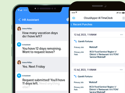 CloudApper AI TimeClock runs on iPhone and Android smartphones