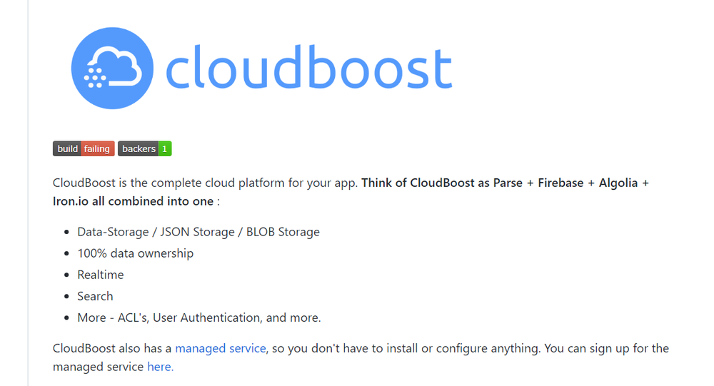 CloudBoost Screenshot 1