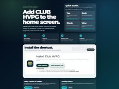 Example PWA front-end page showing how ClubOps Global can provide an app-style customer experience without requiring a traditional app store download. Facilities can customize the page with their own branding, layout, copy, and design while giving members and staff a clear way to install the portal on their phone, tablet, or desktop. PWA support can also be used for app-style access, member tools, staff workflows, and push-notification-ready experiences where supported by the site/browser setup.