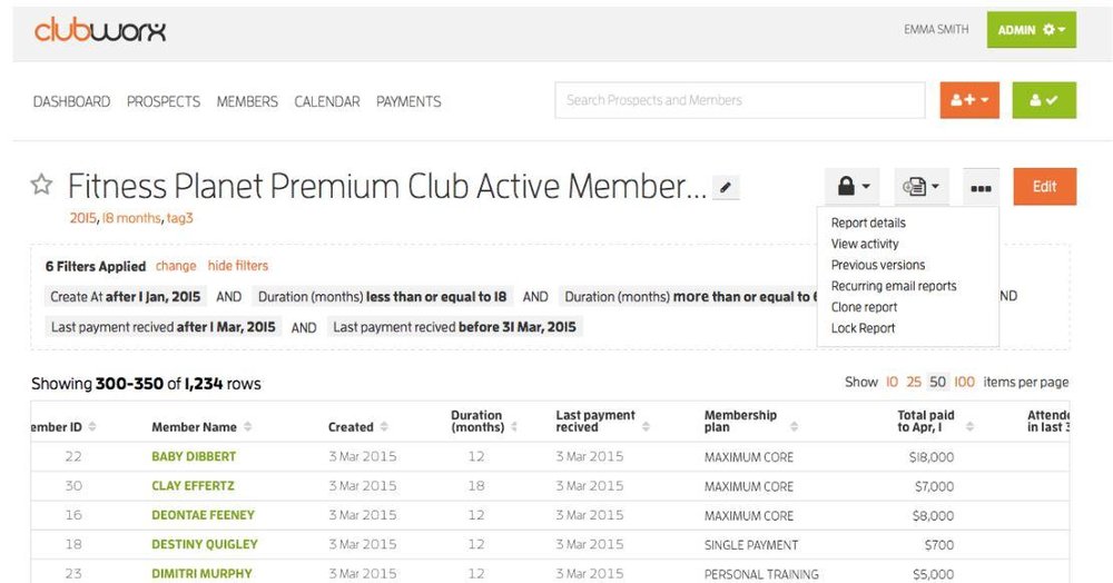 ClubWorx Reports