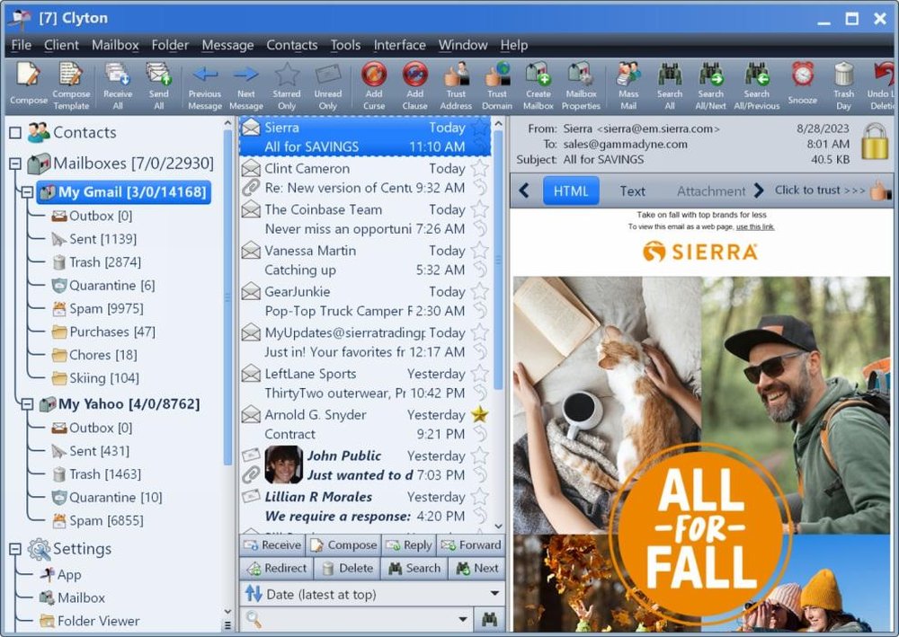 Main interface - list view