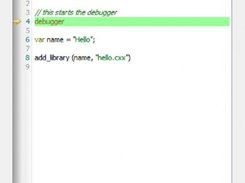 The keyword "debugger" opens the debugger