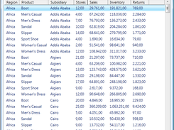 viewing the SAS output from SASHELP.SHOES in interactive powershell data browser window (GridView)