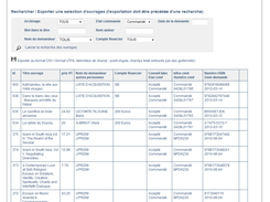 interface de recherche et export CSV