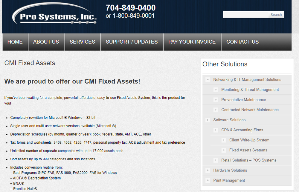 CMI Fixed Assets Screenshot 1