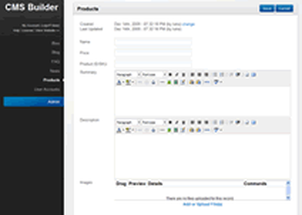 CMS Builder Screenshot 1