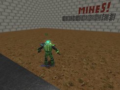 player exploring minefield, particle below shows number of mines in neighbor 8 fields