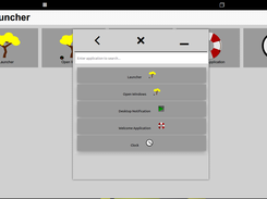 the launcher app and it's menu