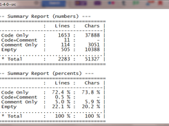 Counter of  C/C++ source lines and bytes Screenshot 1