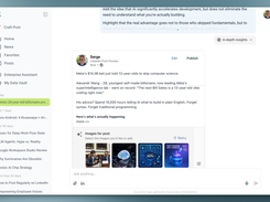 Step 3: Edit post details and select images. Review and refine the AI-generated post content, adjust wording, and choose from suggested visuals that best complement your message. Customize the post to match your voice and brand.