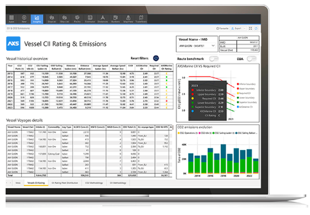 CO2 Emissions, CII & EU ETS Screenshot 1