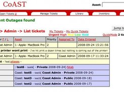 2: CoAST : Admin : List Tickets