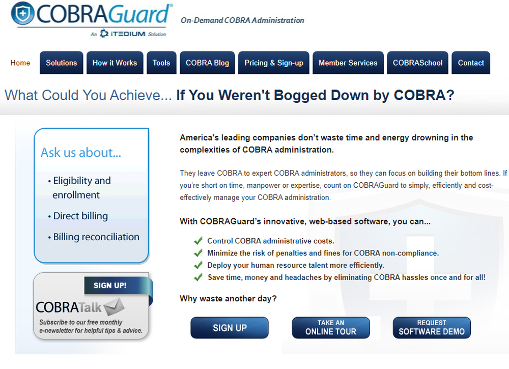 Web Based COBRA Administration