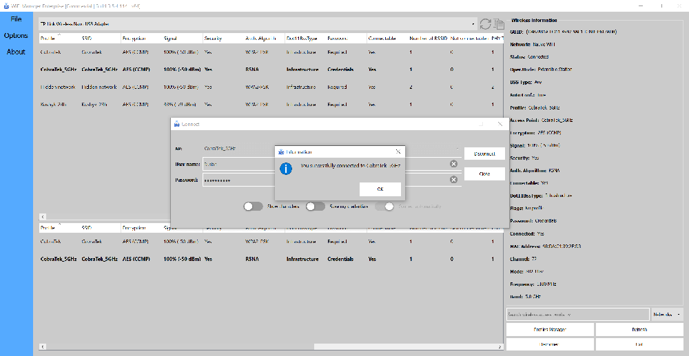 CobraTek WiFi Manager Screenshot 1