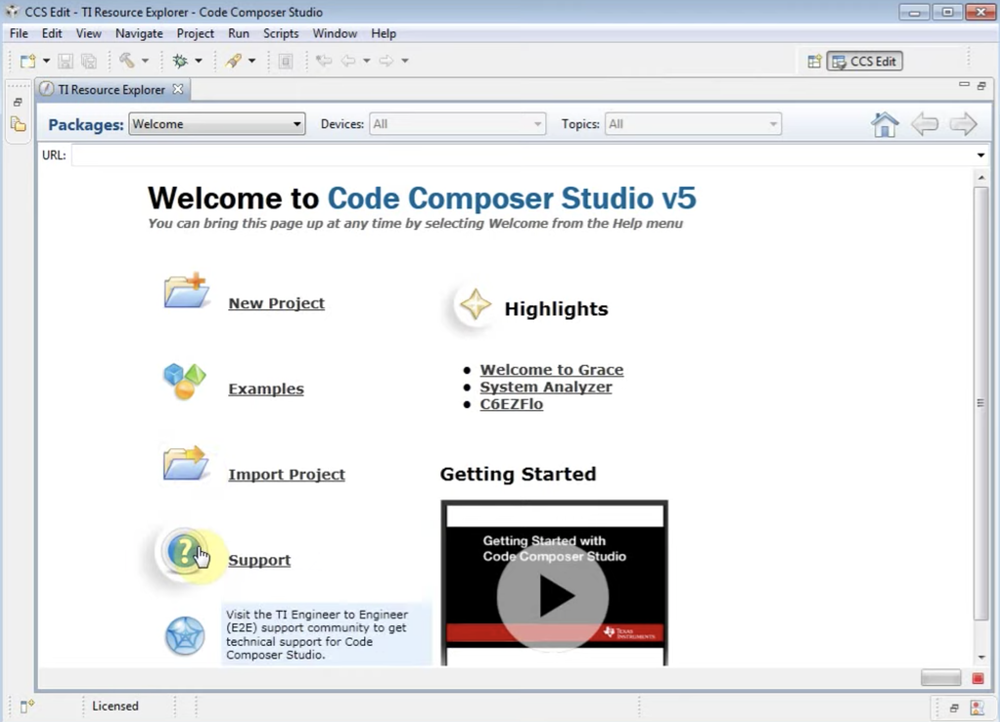 Code Composer Studio Screenshot 1