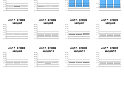 plots per gene, Her2 amplification in 2 samples