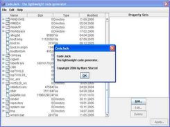 Main window with project file browser