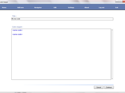 First page of adding a new code snippet