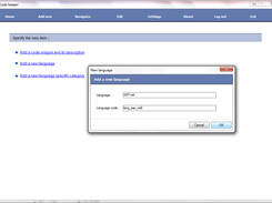 Add new items(language,category or code snippet) from this page