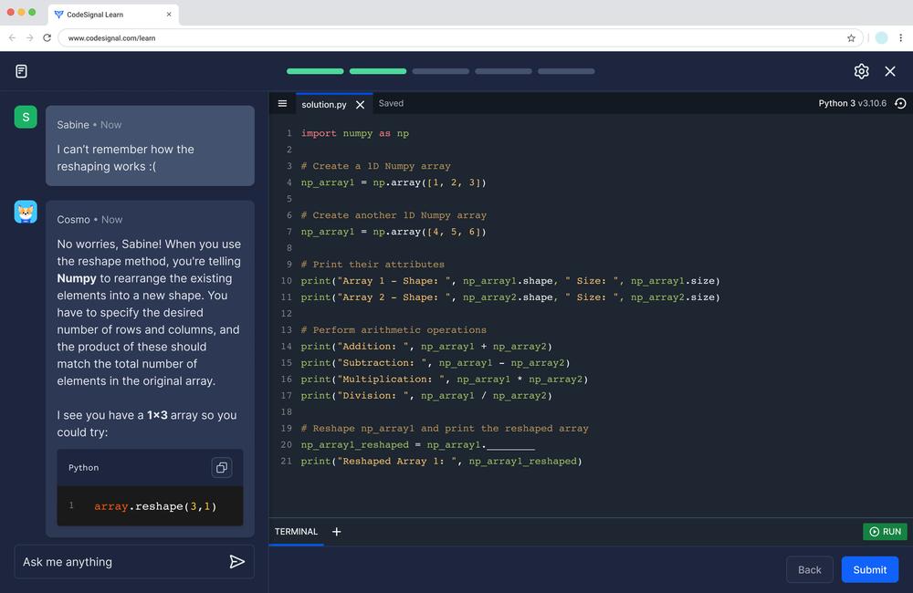 CodeSignal Screenshot 1