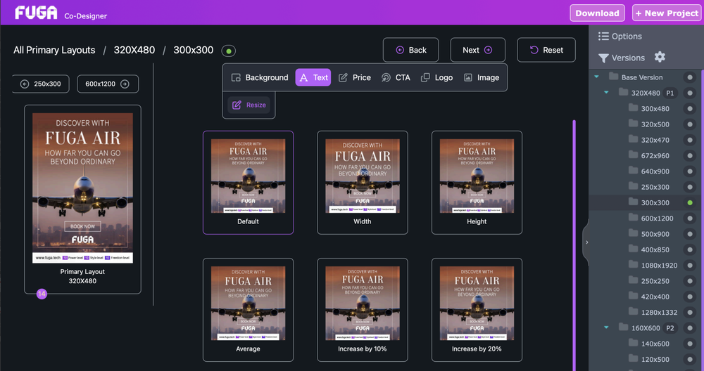  Browse AI-generated variations and select the best version for each element