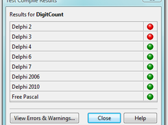 Results of test compiling a snippet