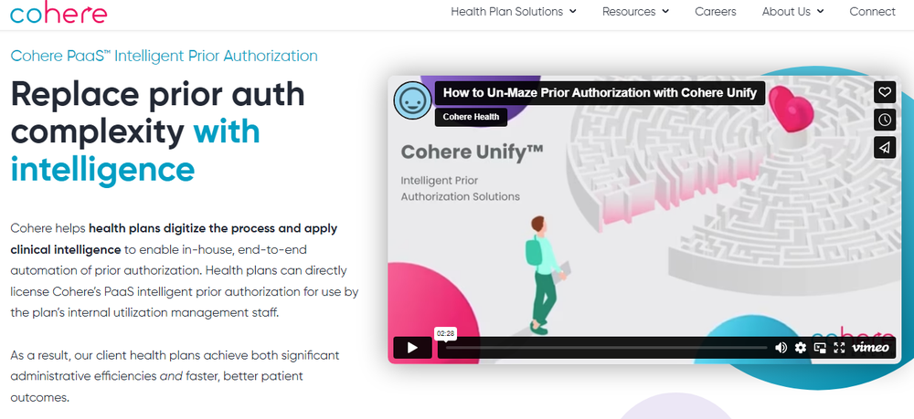 Cohere PaaS Intelligent Prior Authorization Screenshot 1