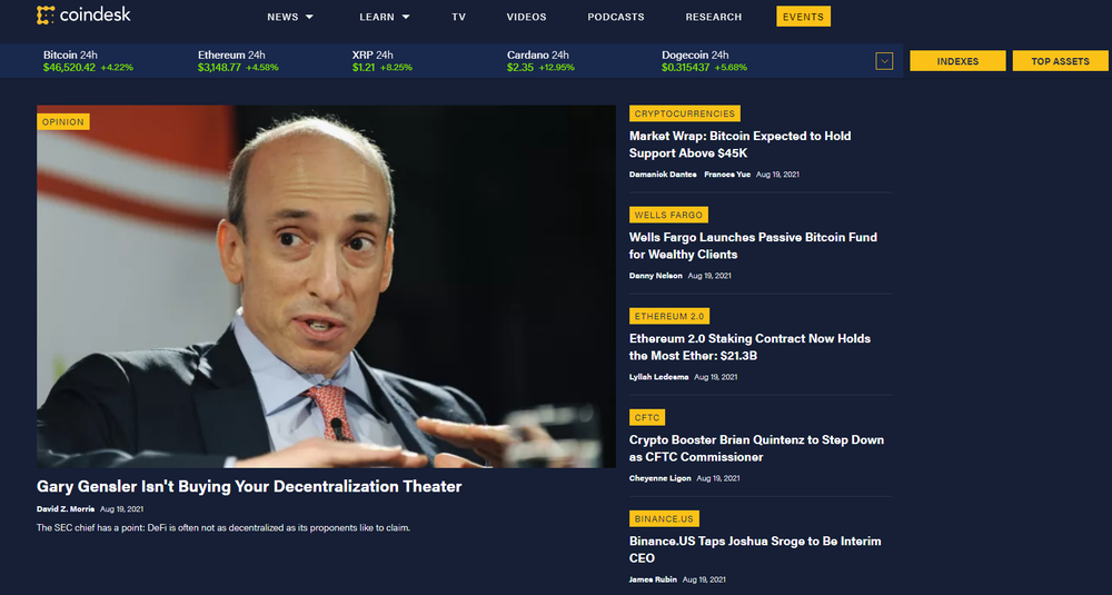 CoinDesk Screenshot 1