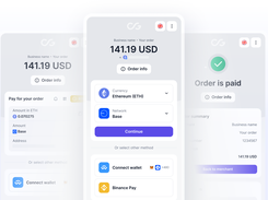 Accept crypto and stablecoin payments across multiple networks. WalletConnect and BinancePay are supported. 