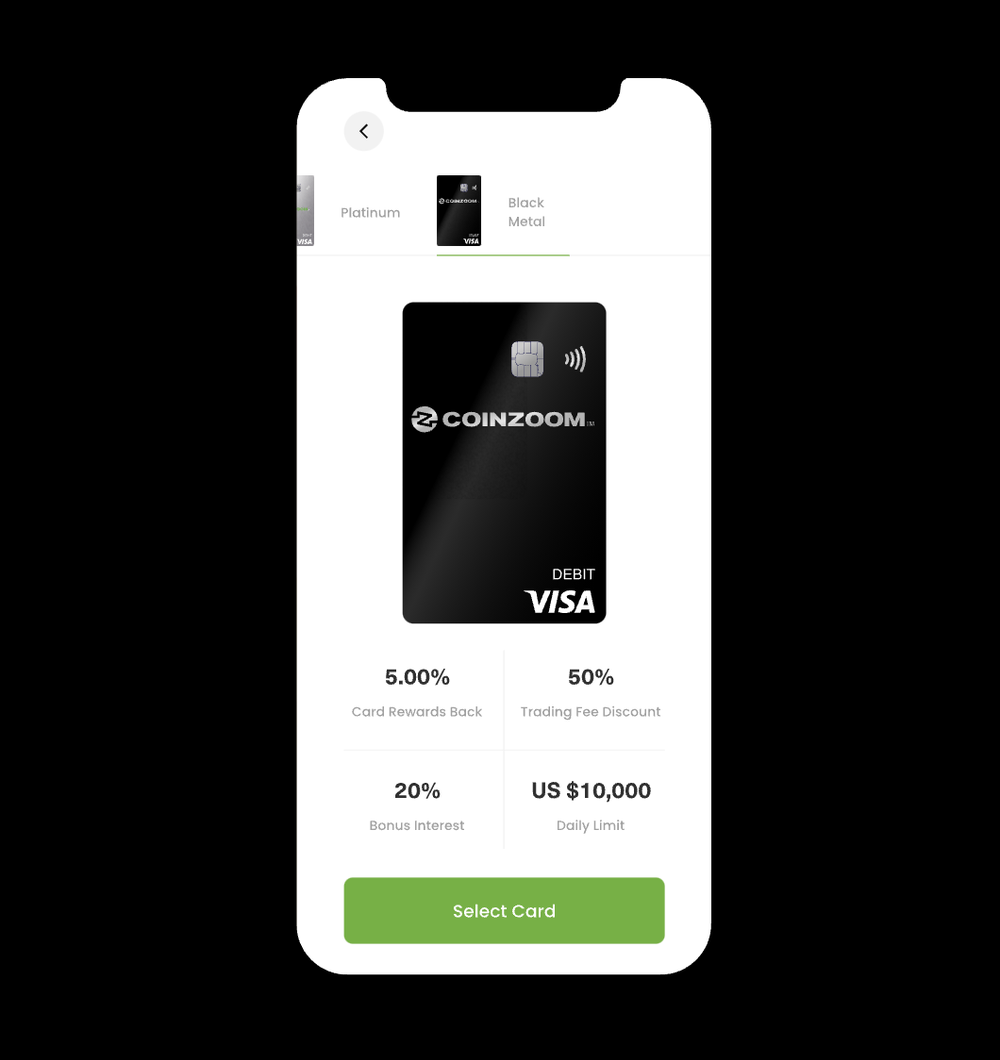 CoinZoom Visa Card Screenshot 1