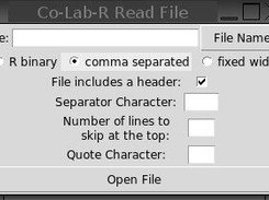 Read CSV file dialog.