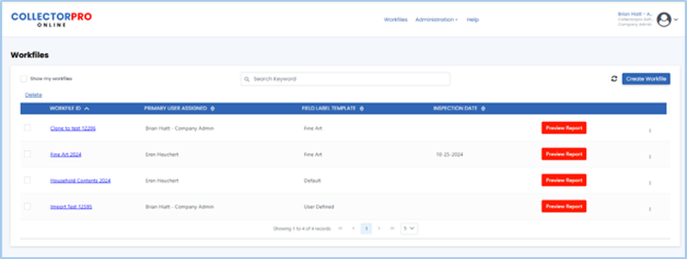 Appraisal Workfile List