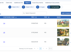 Object Comparable Screen