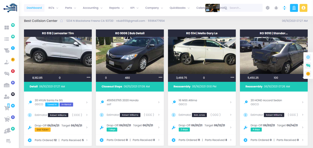 Collision Repair Management System Screenshot 1