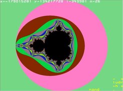 Mark Slicker's Mandelbrot application running on cfBochs