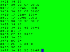 O Opcode 3052 output