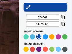 Main colours screen