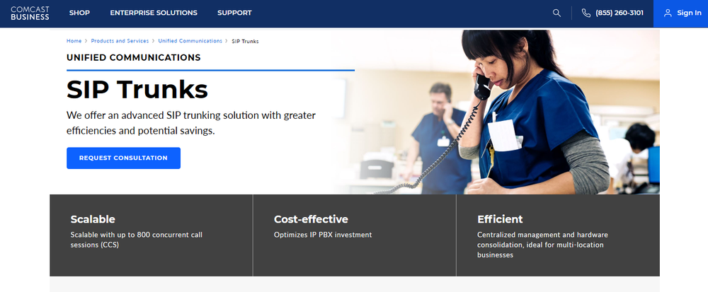 Comcast Business SIP Trunking Screenshot 1