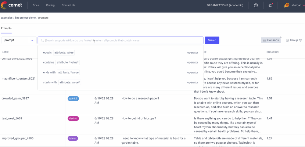 Comet LLM Screenshot 1